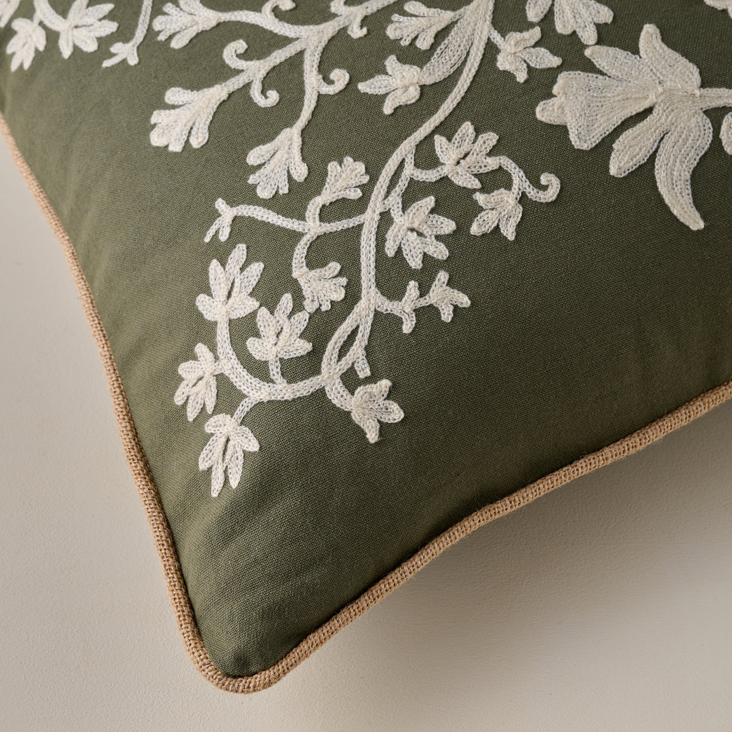 Enchanted Forest Lumbar Pillow corner up close