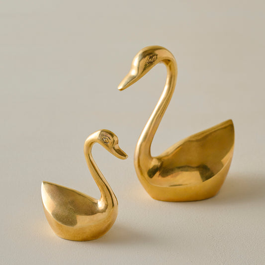 Vintage-Inspired Brass Sit About Swan