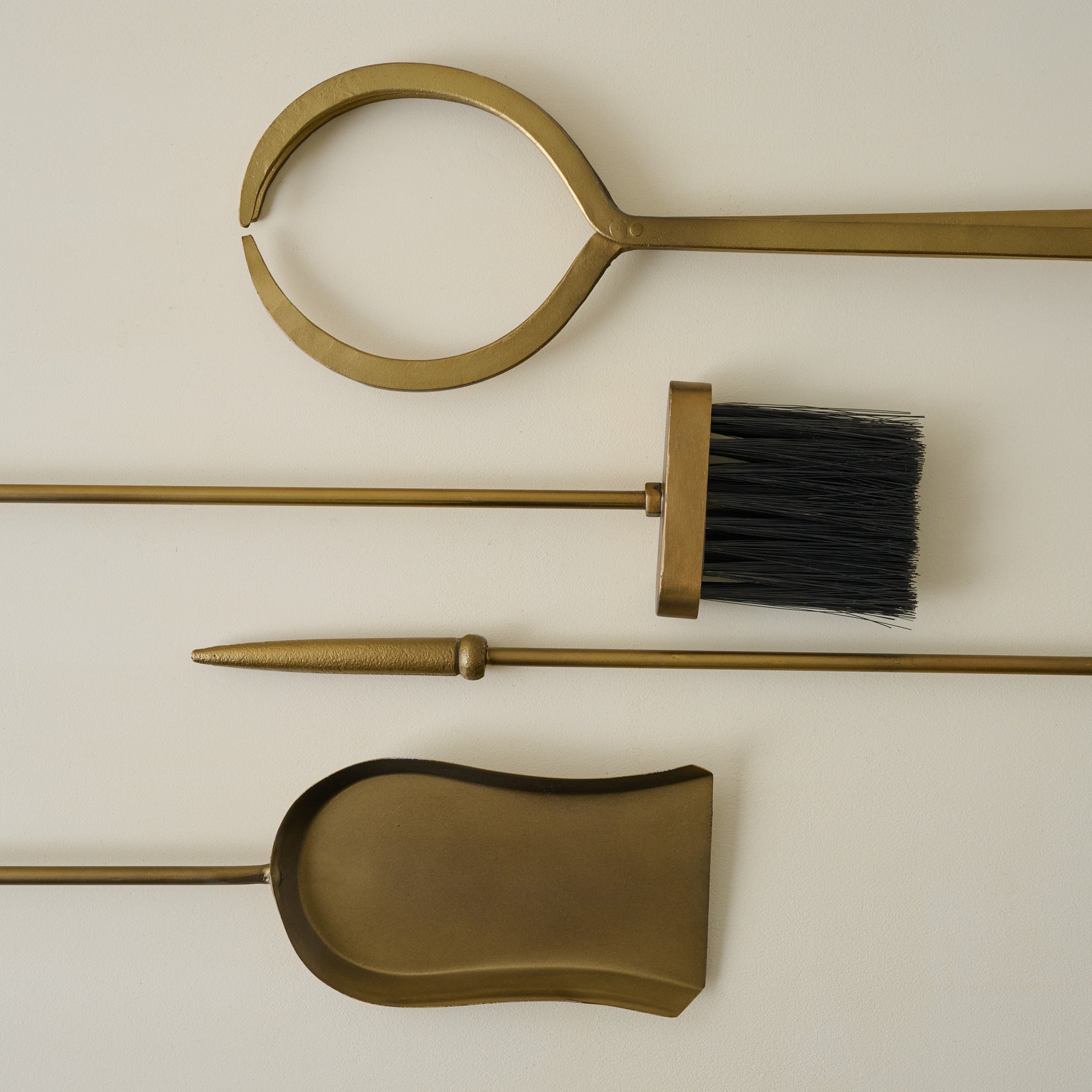 Shepherd Brass Fireplace Toolset up close