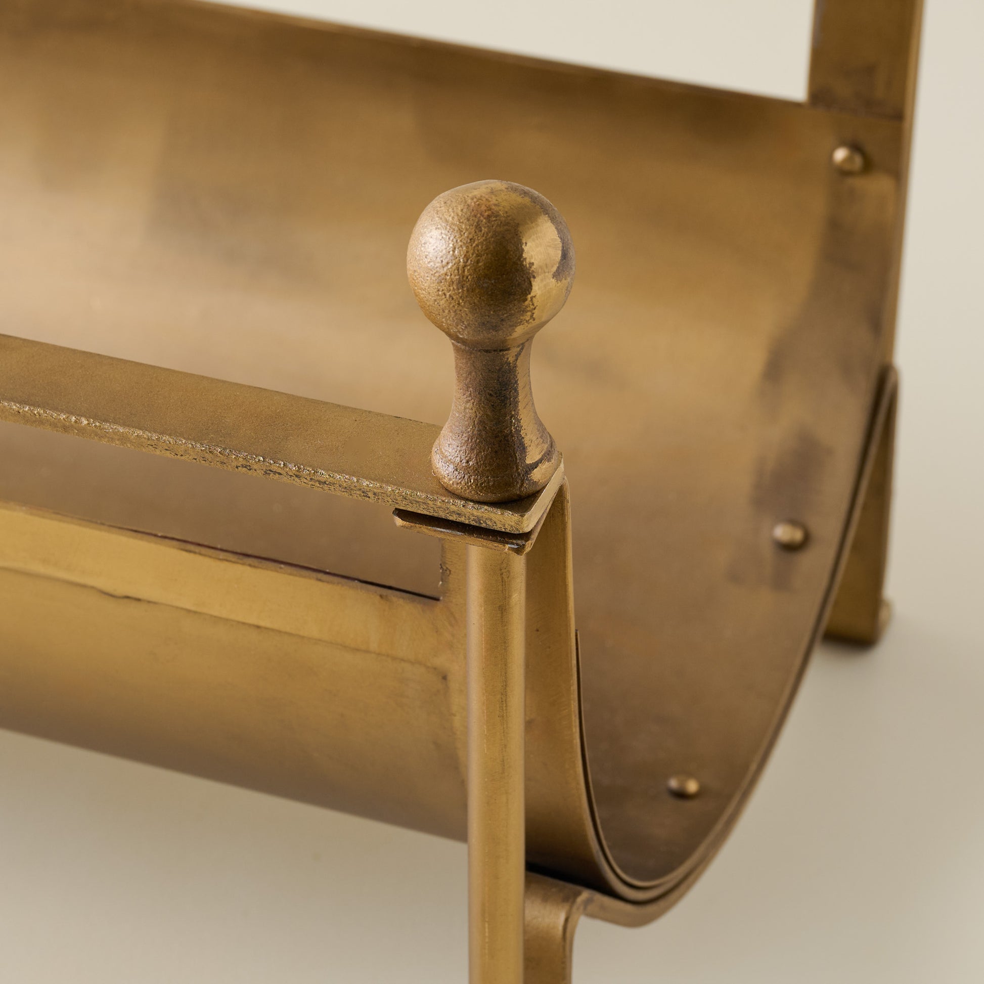 Shepherd Brass Log Holder up close