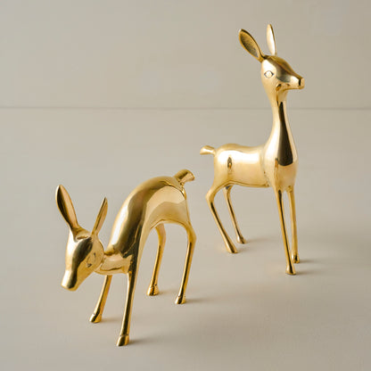 Decorative Brass Deer shown together