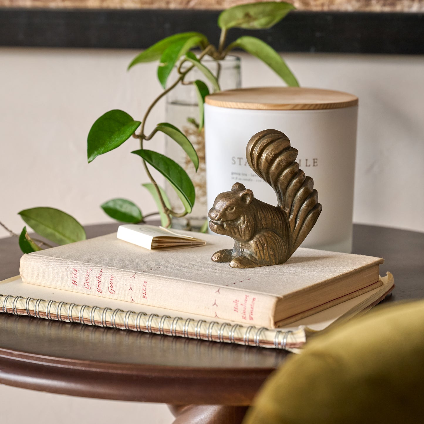 Splendid Squirrel Sit About shown styled in side table