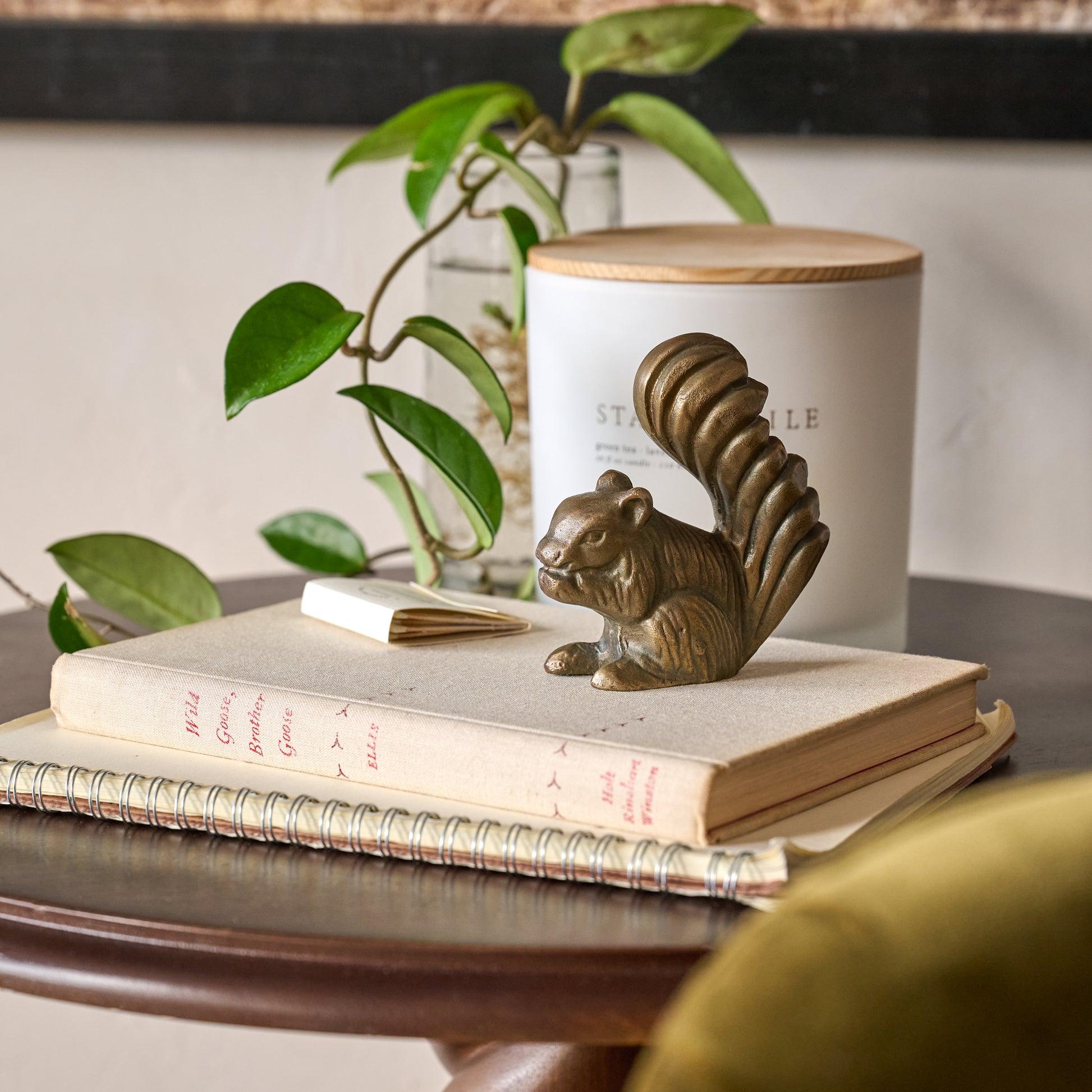 Splendid Squirrel Sit About shown styled in side table
