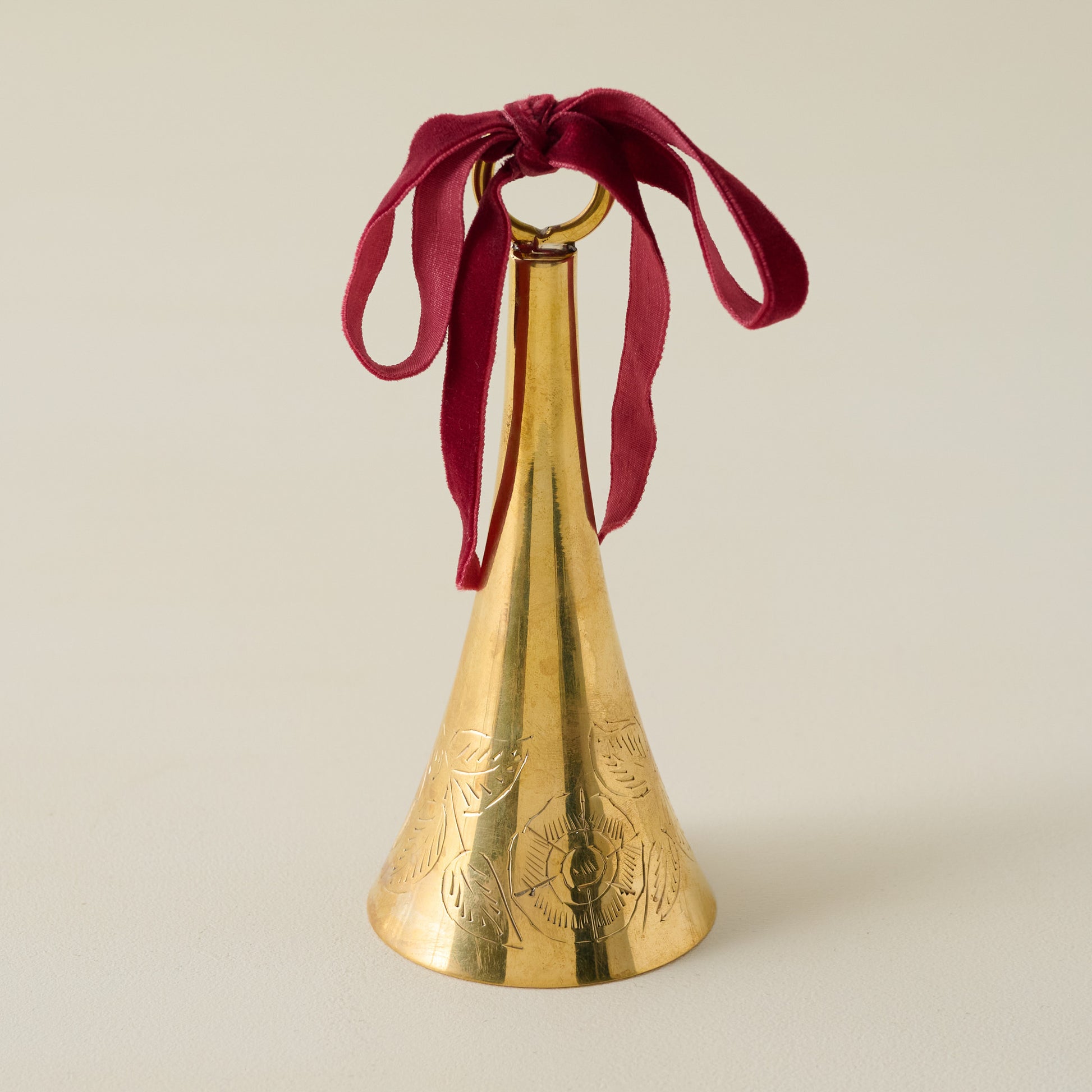 Tall Ava Etched Brass Bell