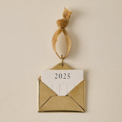 2025 Magnolia Brass Keepsake Envelope Ornament