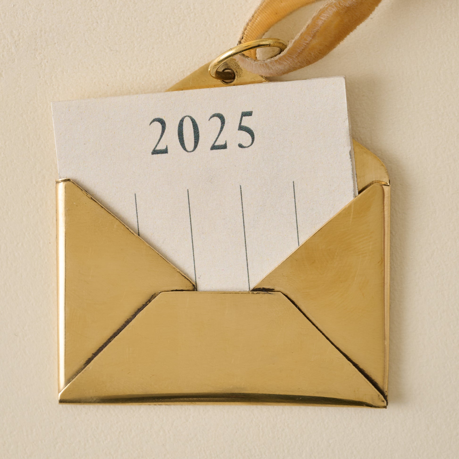 2025 Magnolia Brass Keepsake Envelope Ornament
