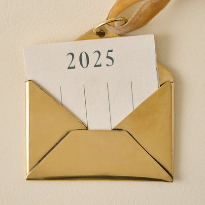 2025 Magnolia Brass Keepsake Envelope Ornament
