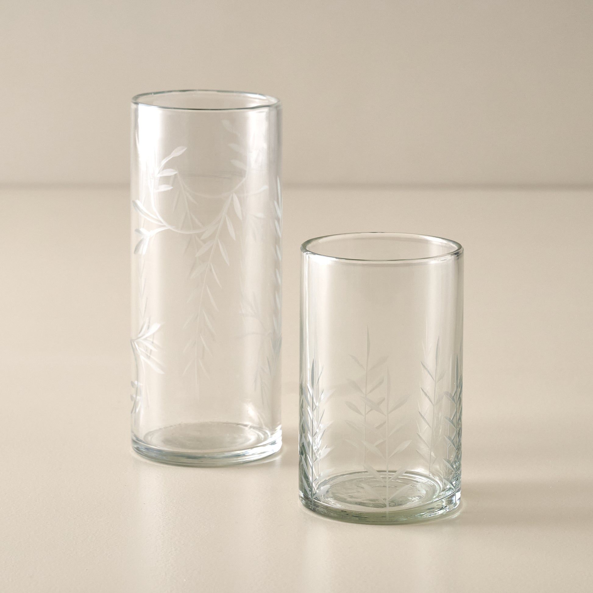 Marlowe Etched Glass Tumblers