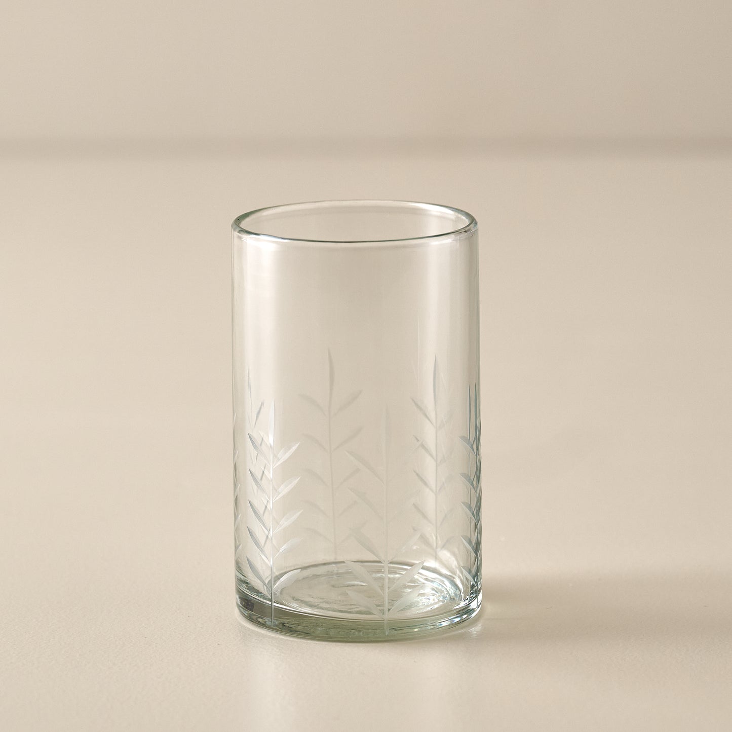Short Marlowe Etched Glass Tumbler