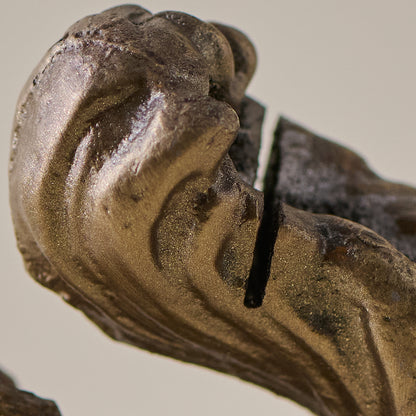 Antique Brass Squirrel Place Card Holder up close