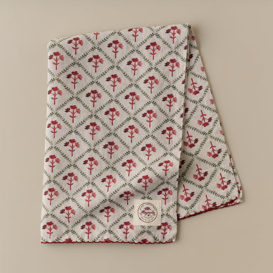 Magnolia Holiday Block Print Tea Towel