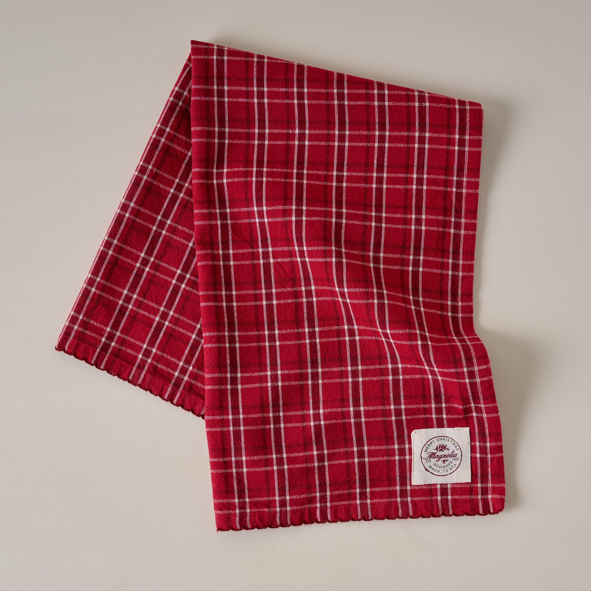 Magnolia Vintage Red Plaid Tea Towel