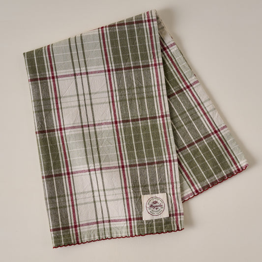 Magnolia Festive Plaid Tea Towel