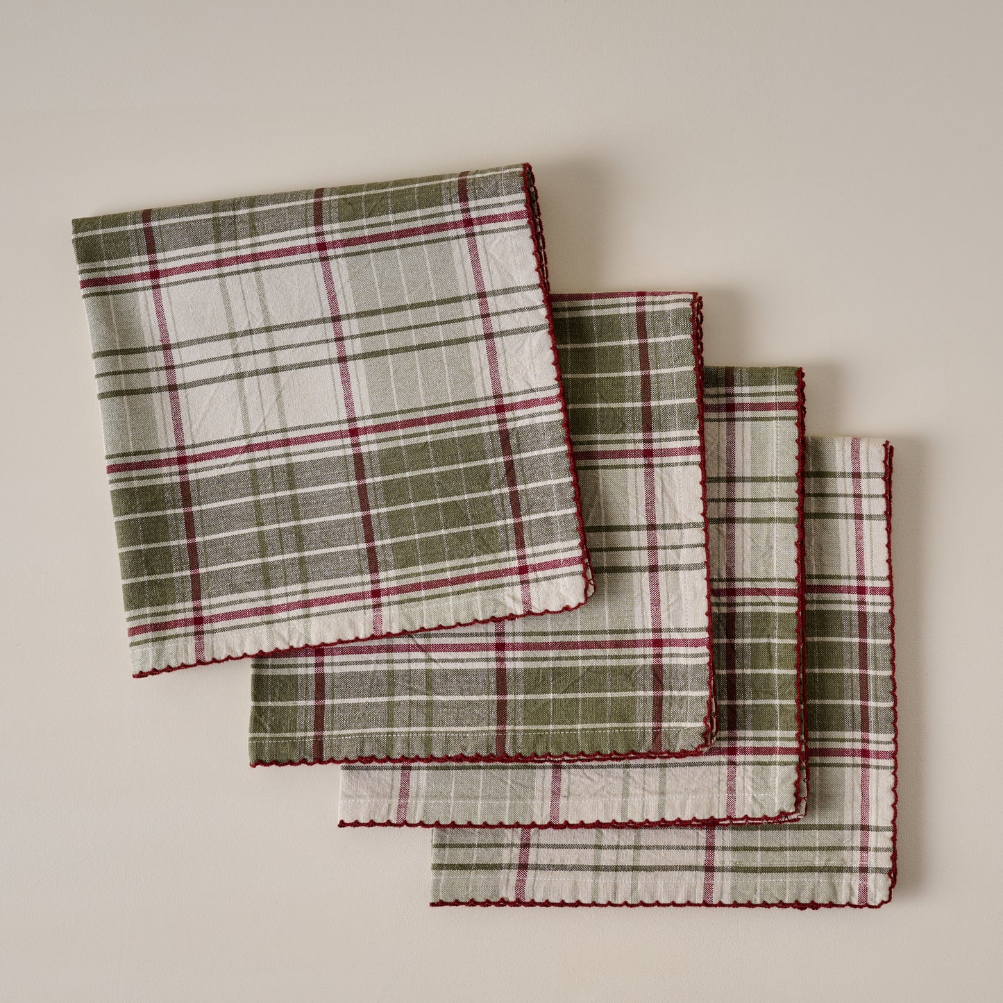 Magnolia Festive Plaid Napkin Set of Four
