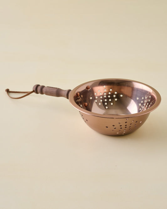 Walnut Handle Copper Colander