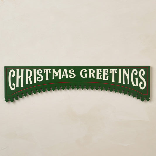 Christmas Greetings Wooden Sign