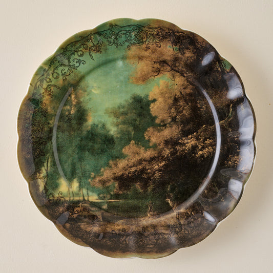 Enchanted Forest Landscape Dessert Plate