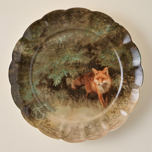 Enchanted Forest Fox Dessert Plate