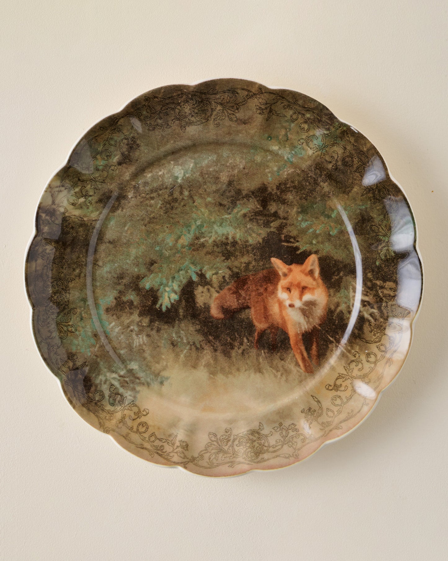 Enchanted Forest Fox Dessert Plate