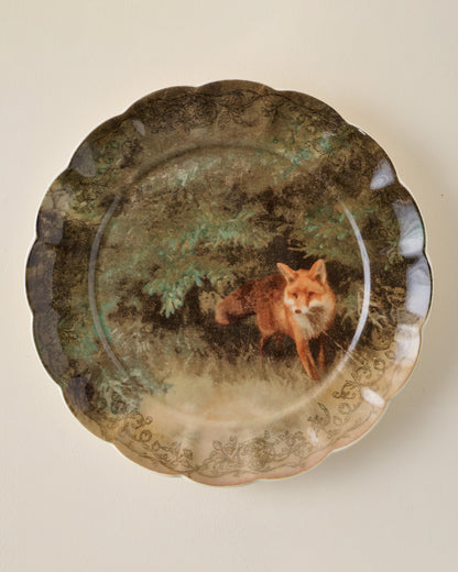 Enchanted Forest Fox Dessert Plate