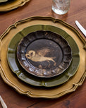 Enchanted Forest Owl Dessert Plate shown set on table