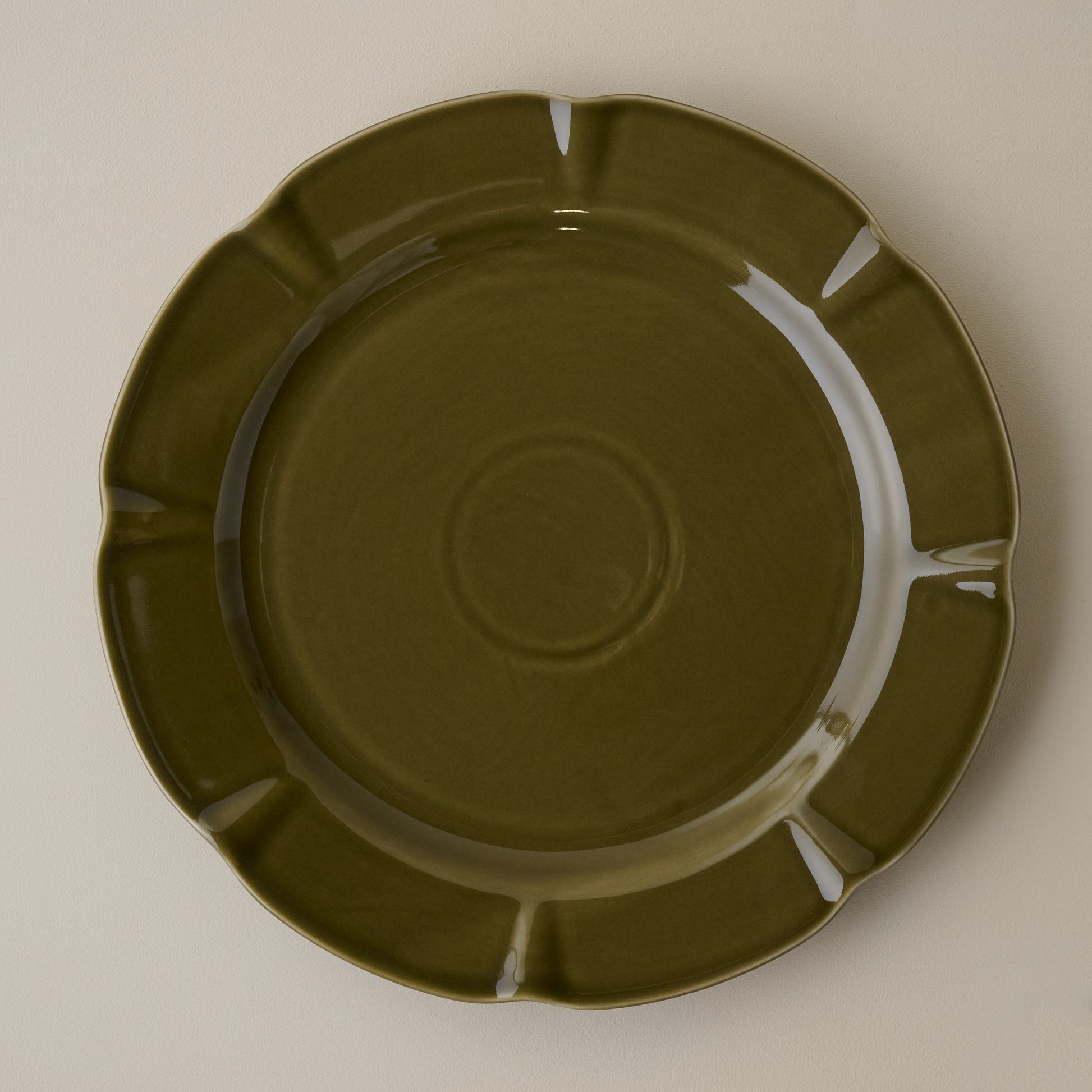 Fern Green Luna Scalloped Plate