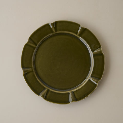 Fern Green Luna Scalloped Plate