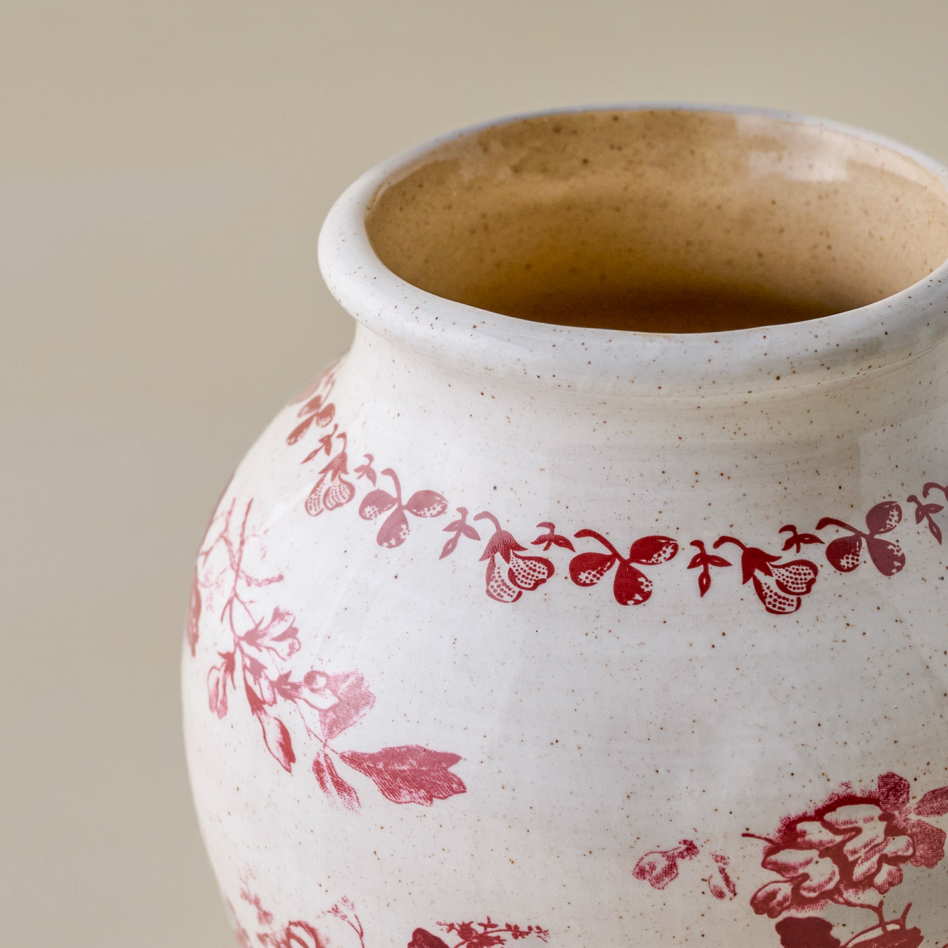Heirloom Garden Ceramic Vase up close