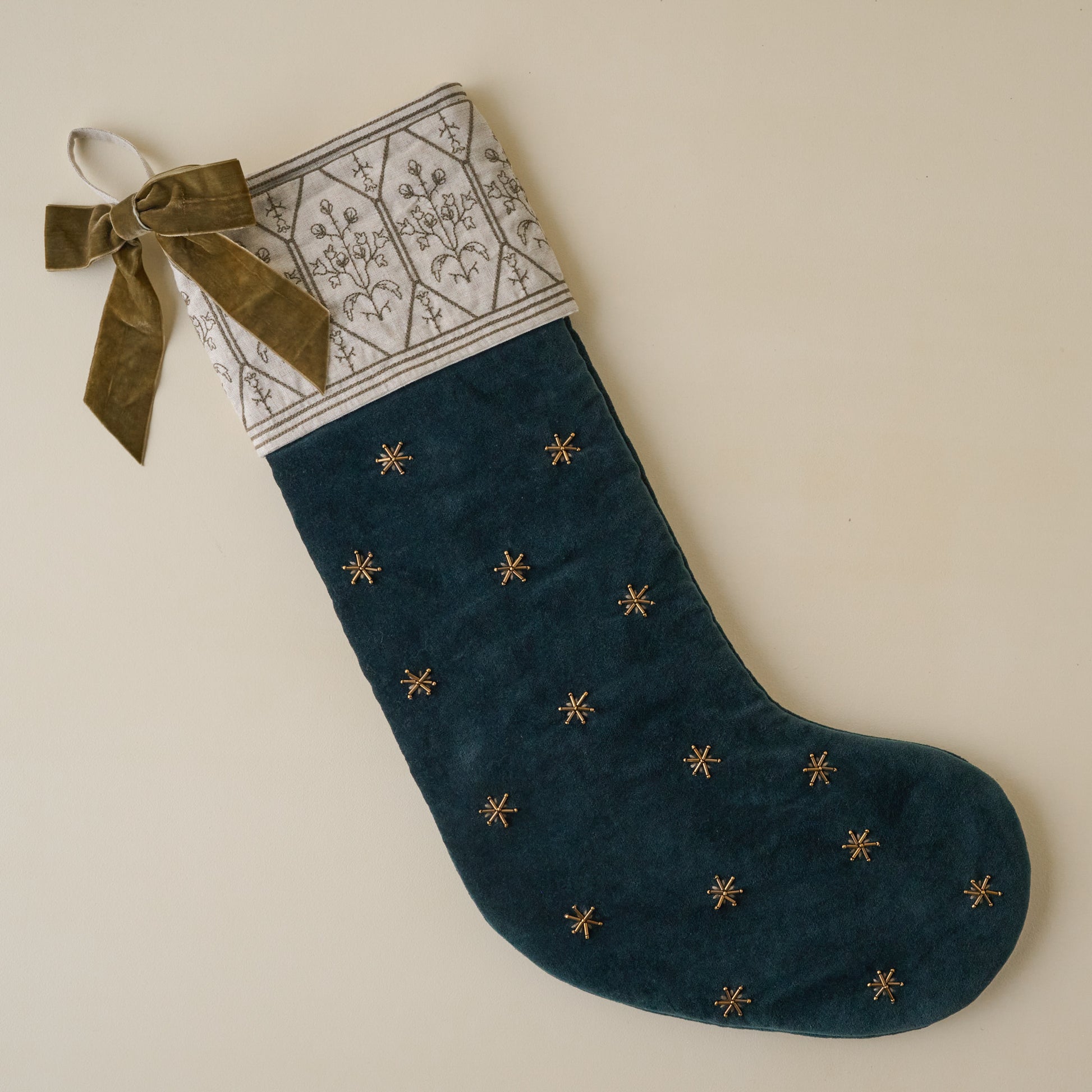 Hand-Beaded Evermore Velvet Stocking