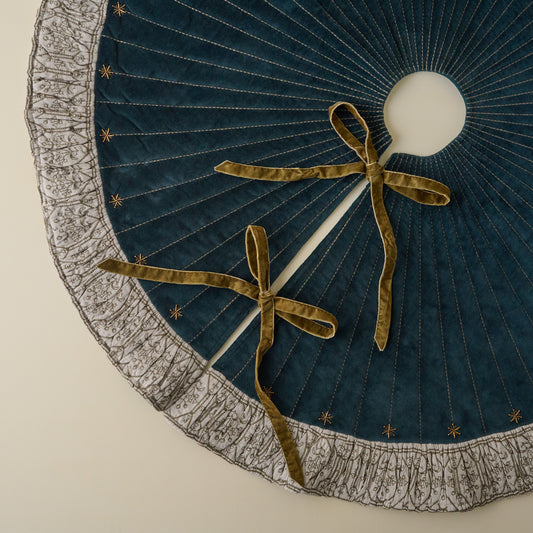 Hand-Beaded Evermore Velvet Tree Skirt