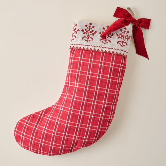 Vintage Red Plaid Stocking
