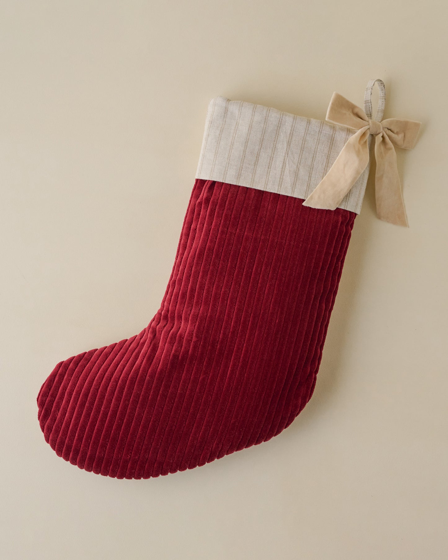 Cranberry Channel Velvet Stocking