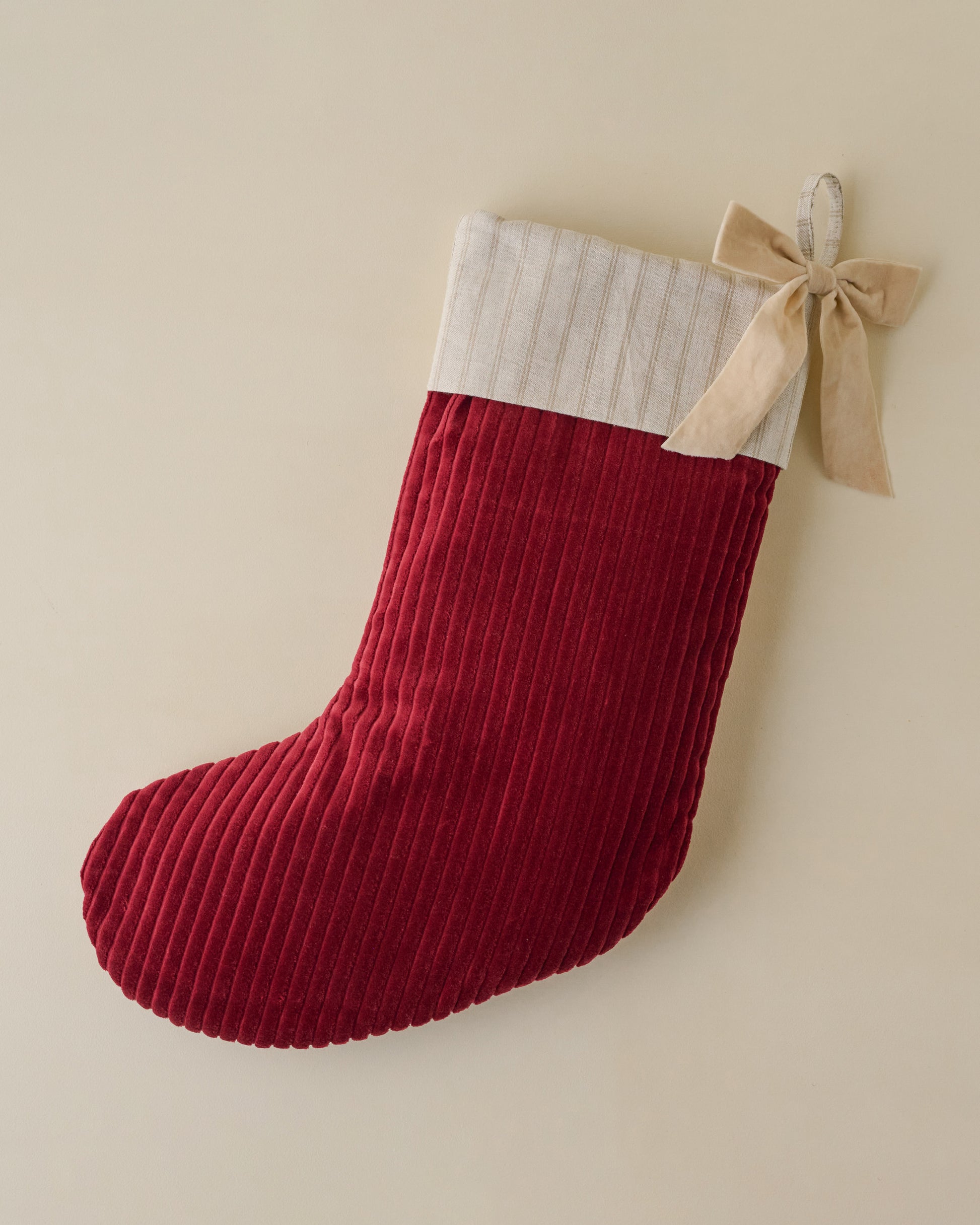 Cranberry Channel Velvet Stocking