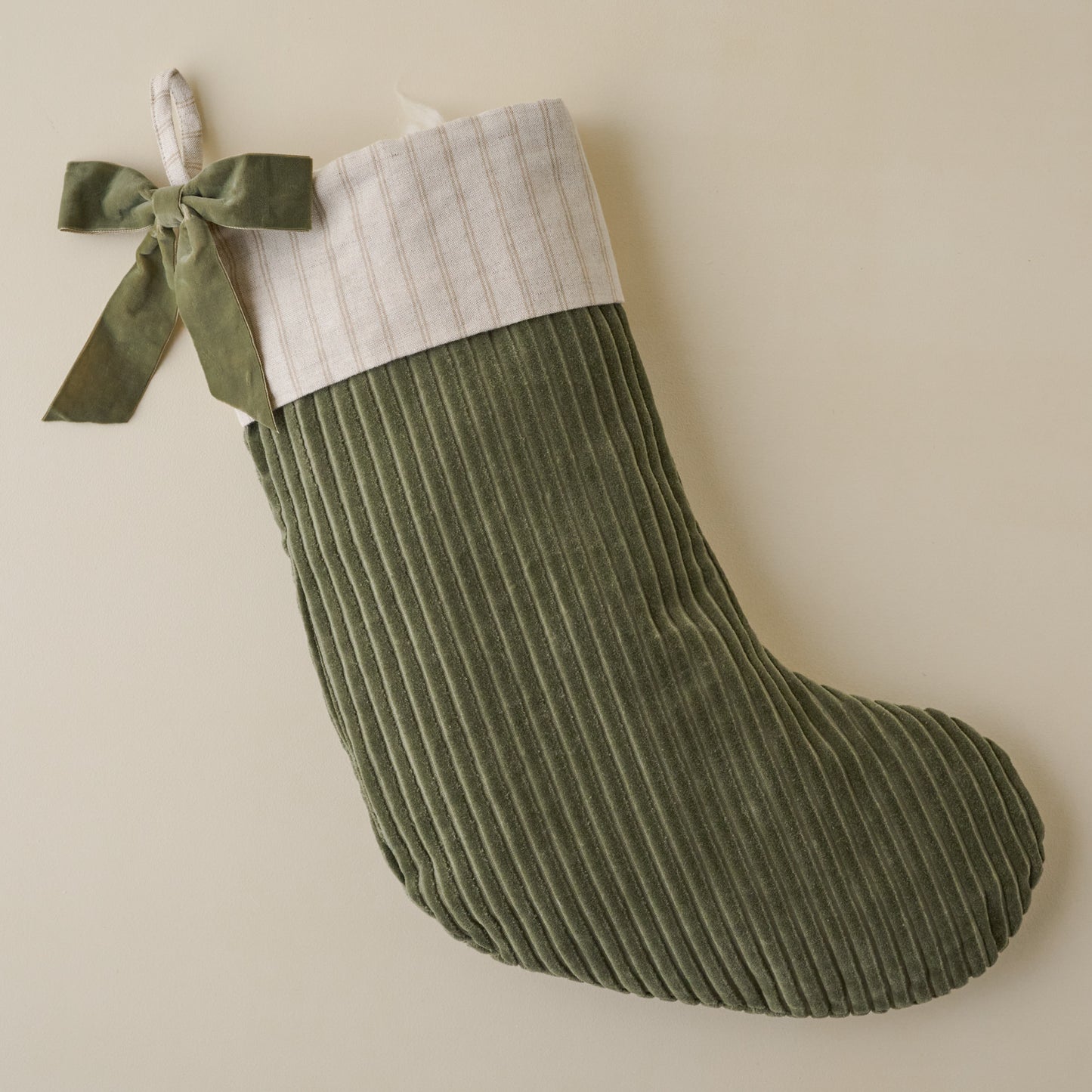 Winter Moss Channel Velvet Stocking