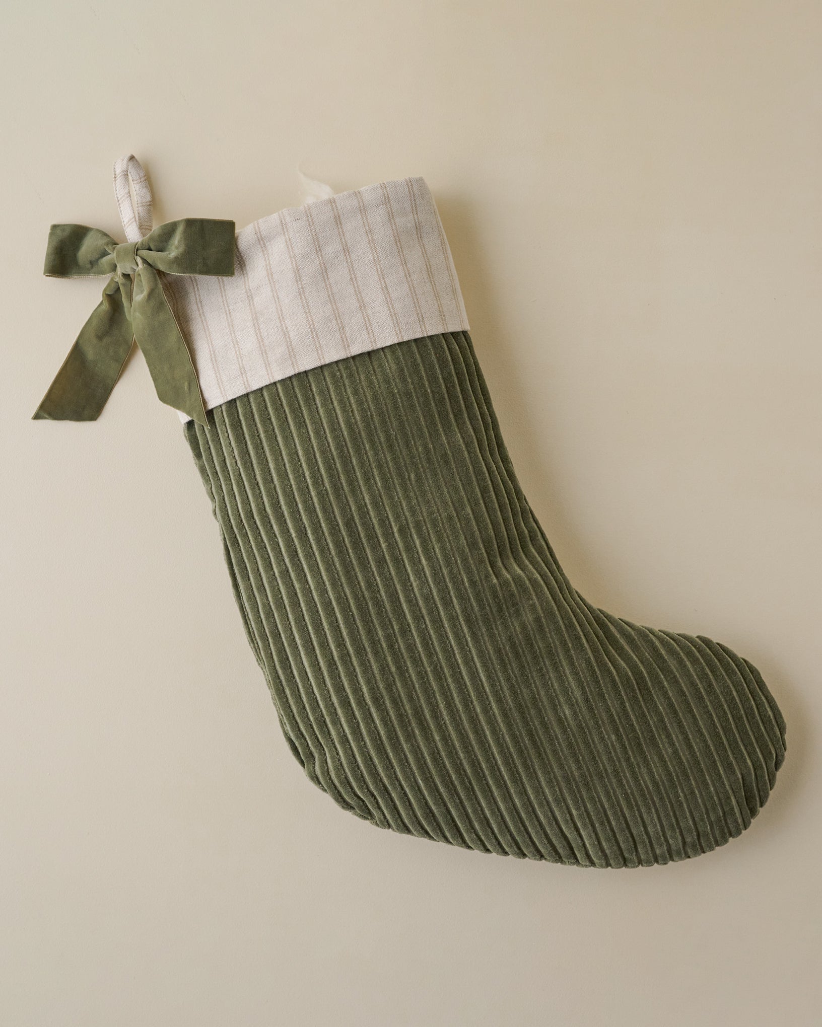 Winter Moss Channel Velvet Stocking