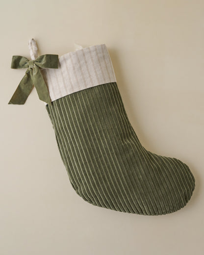 Winter Moss Channel Velvet Stocking