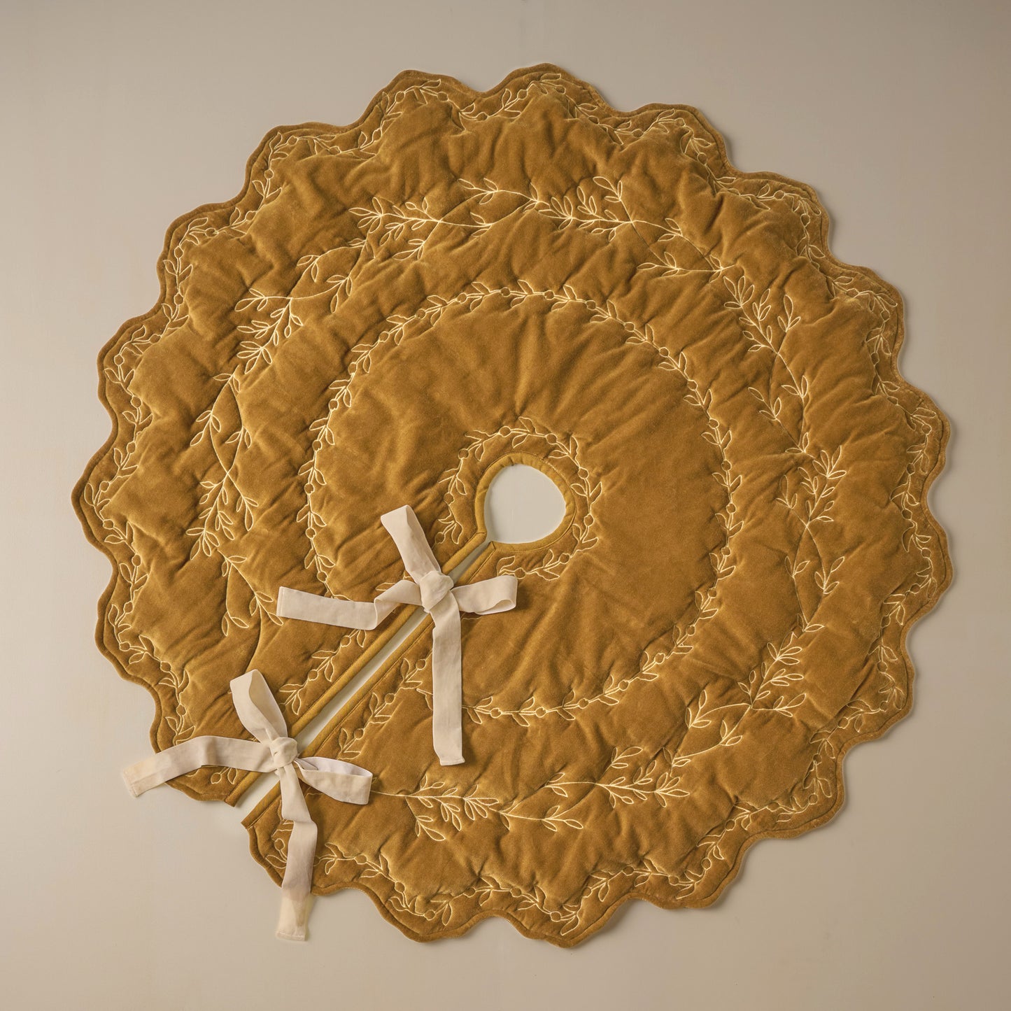 Amber Embroidered Velvet Tree Skirt