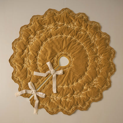 Amber Embroidered Velvet Tree Skirt