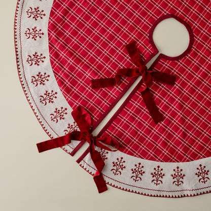 Vintage Red Plaid Tree Skirt