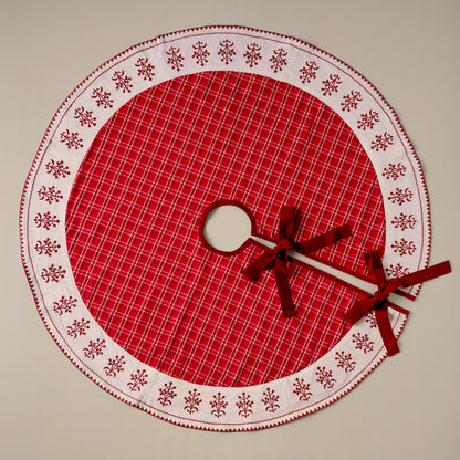 Vintage Red Plaid Tree Skirt