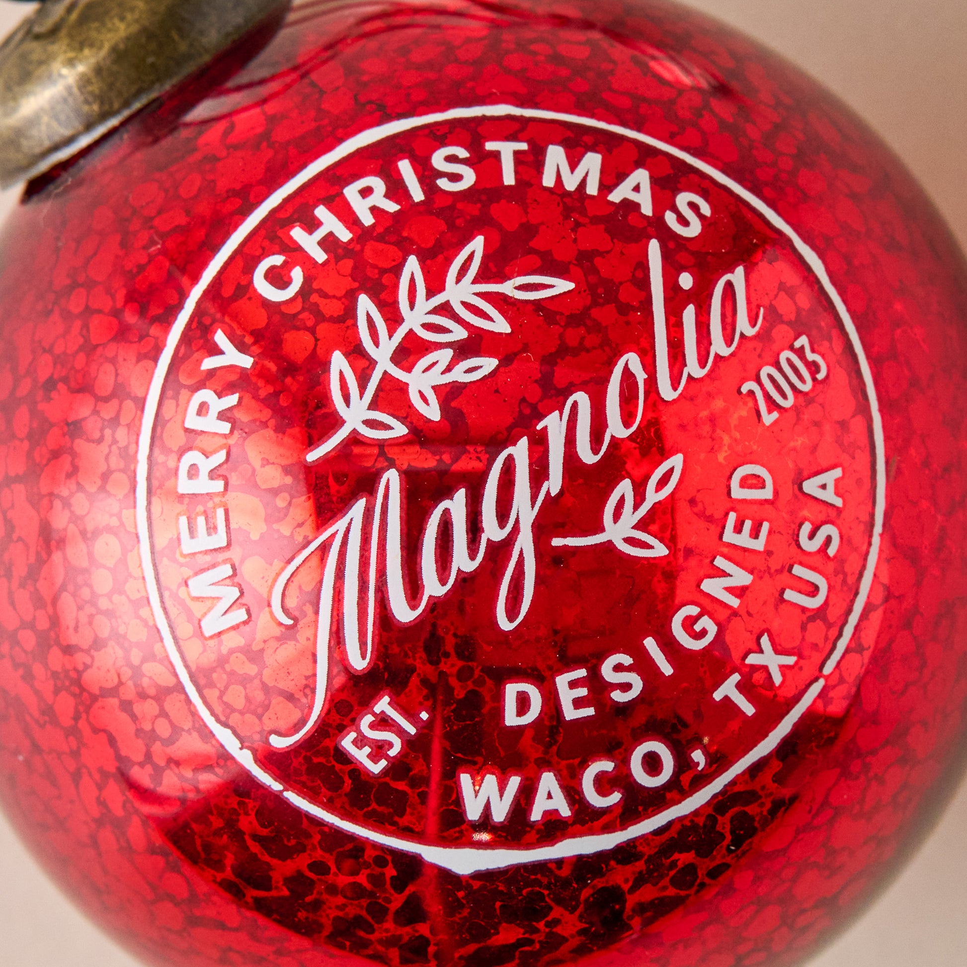 Magnolia Mercury Glass Ornament up close