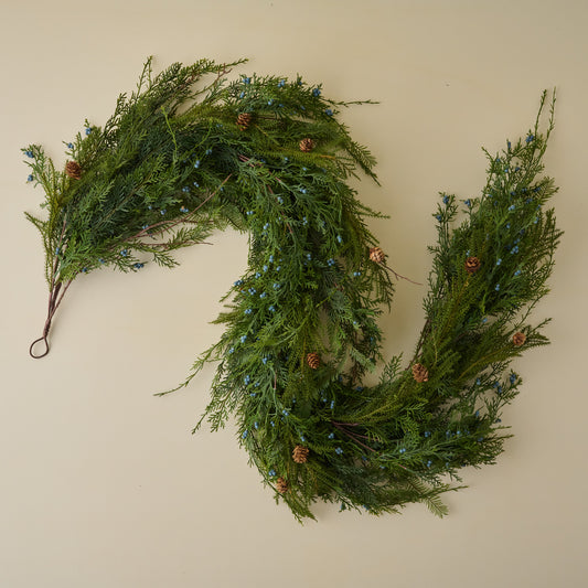 Real Touch Juniper Berry Pine Garland - 72"