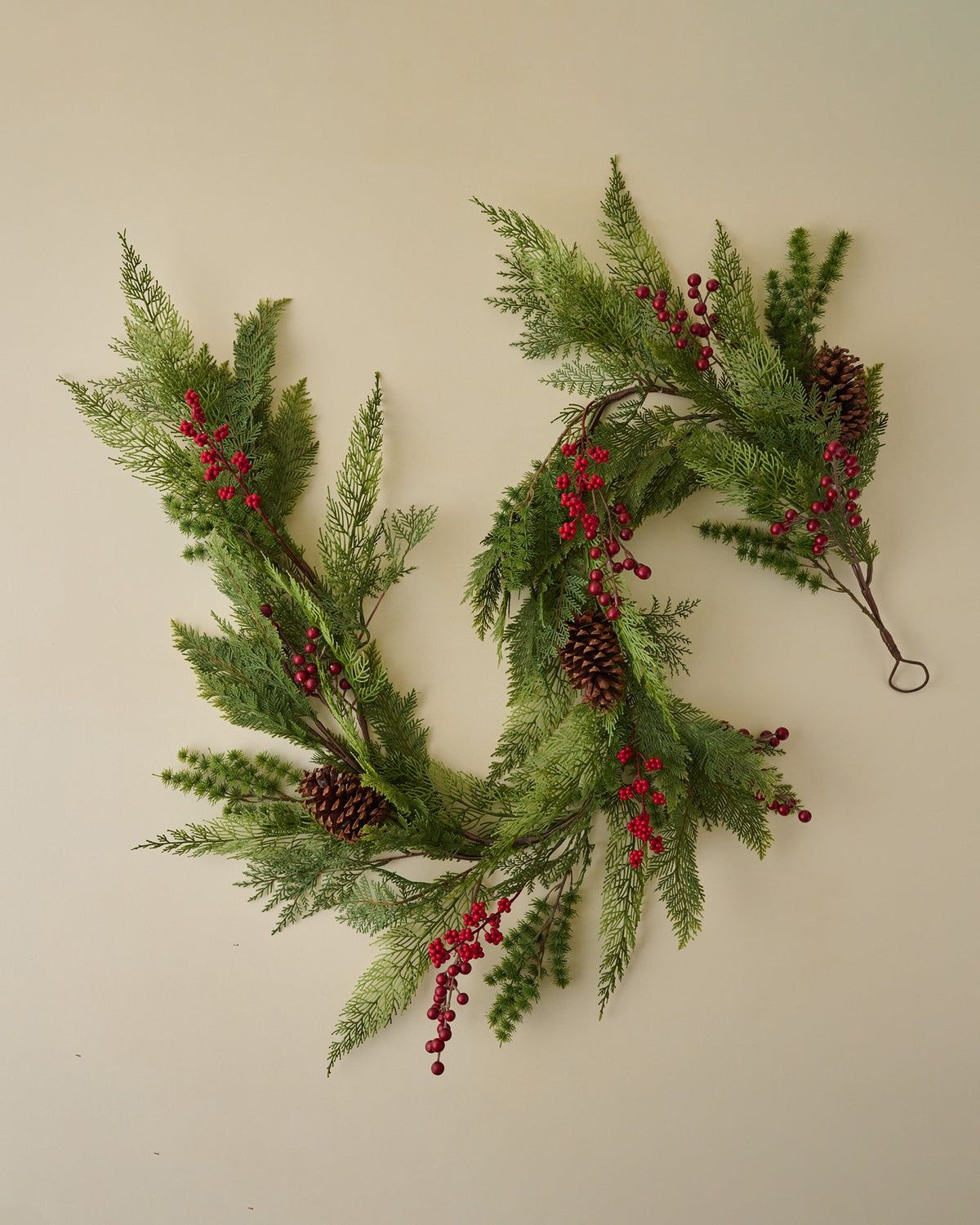 Real Touch Foraged Red Berry Pine Garland - 72"
