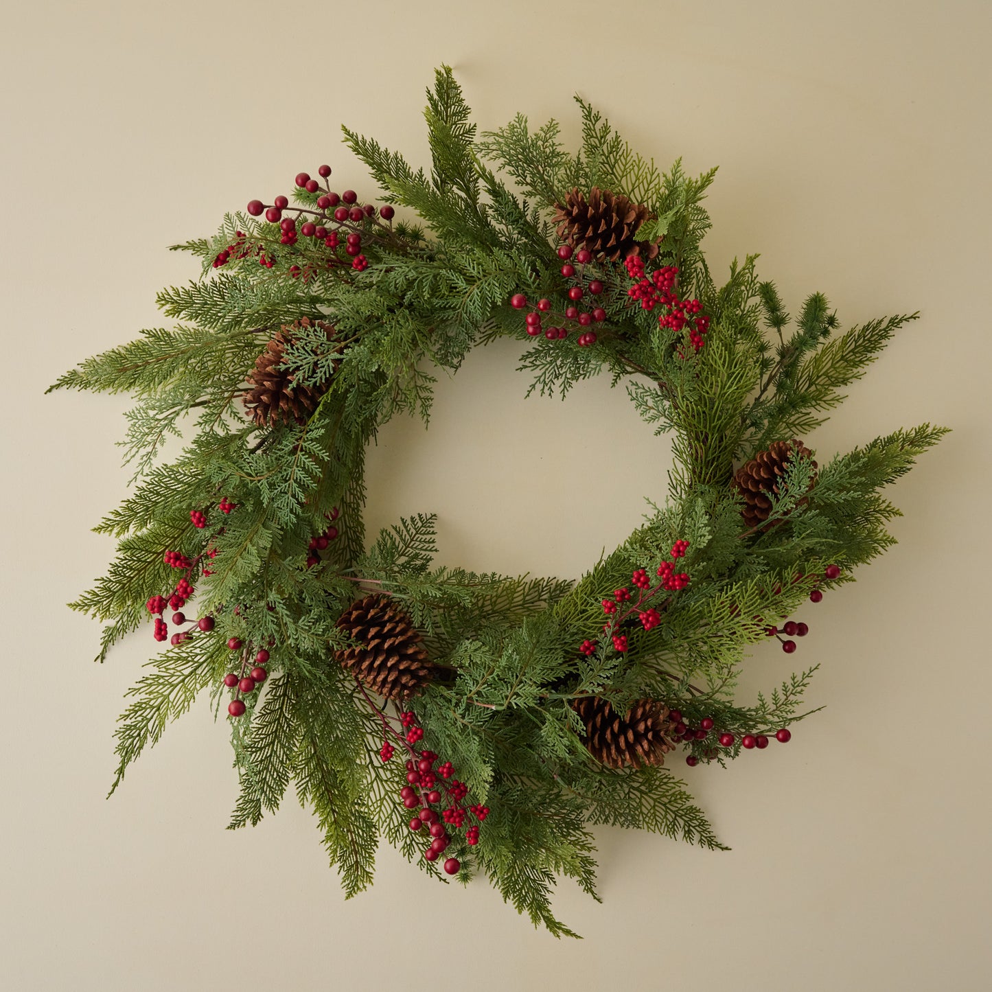 Real Touch Foraged Red Berry Pine Wreath