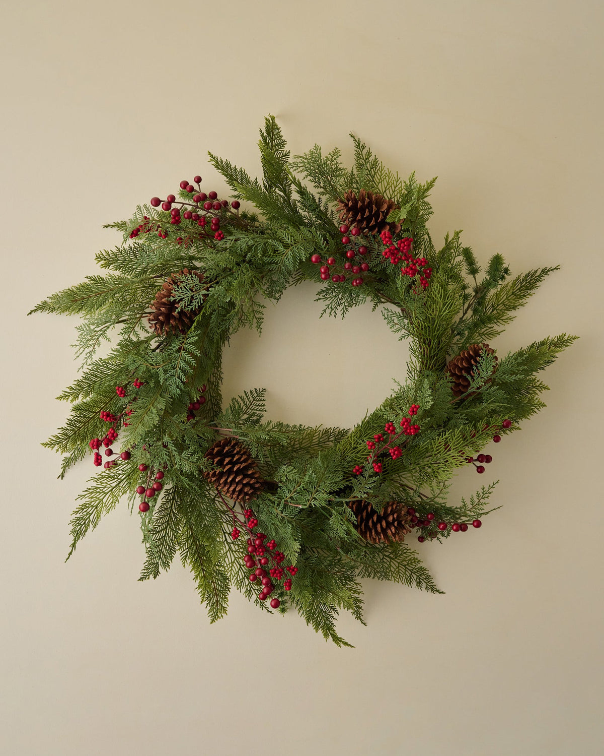 Real Touch Foraged Red Berry Pine Wreath