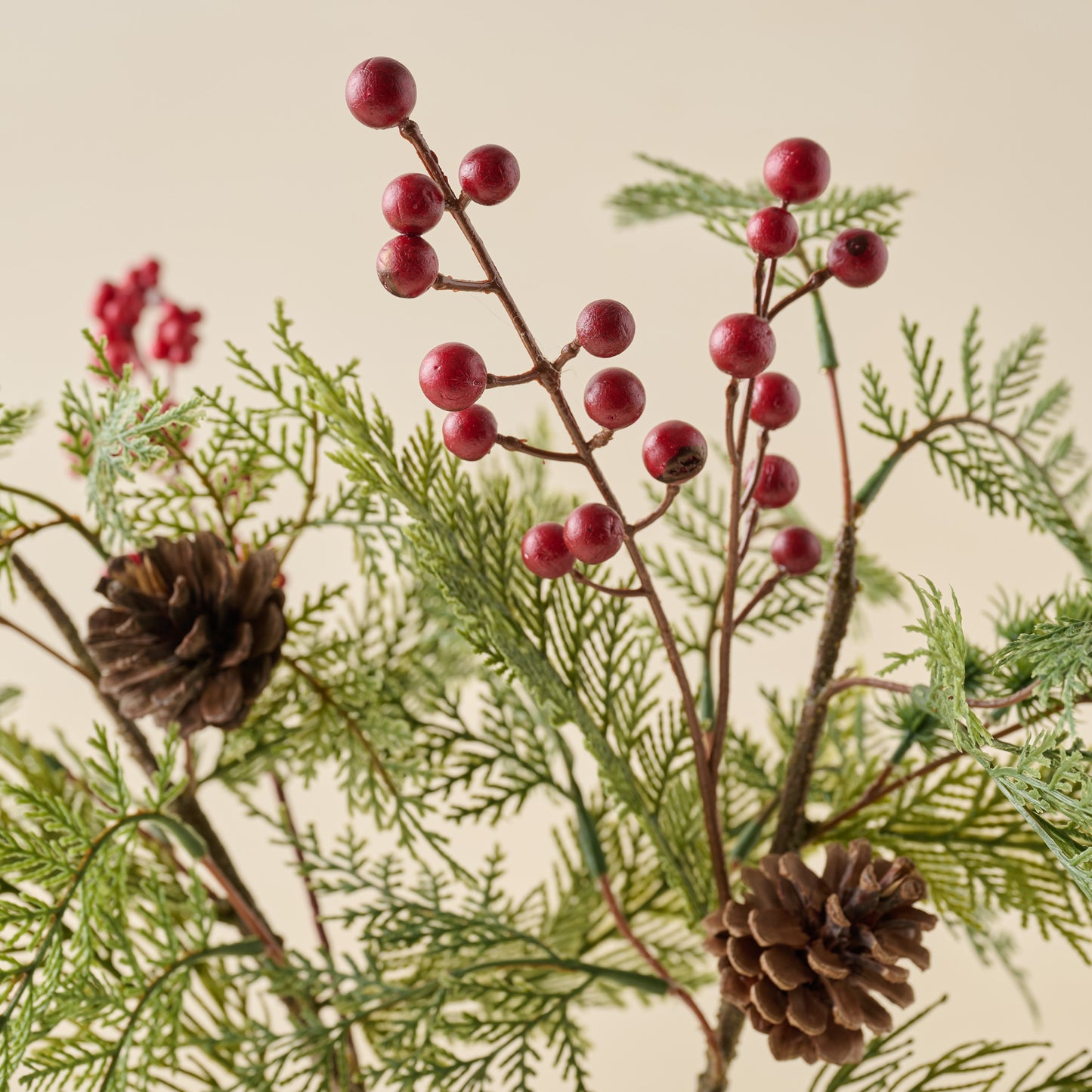 Real Touch Foraged Red Berry Pine Bundle up close