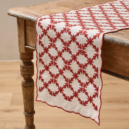 Syrah Eleanor Embroidered Table Runner