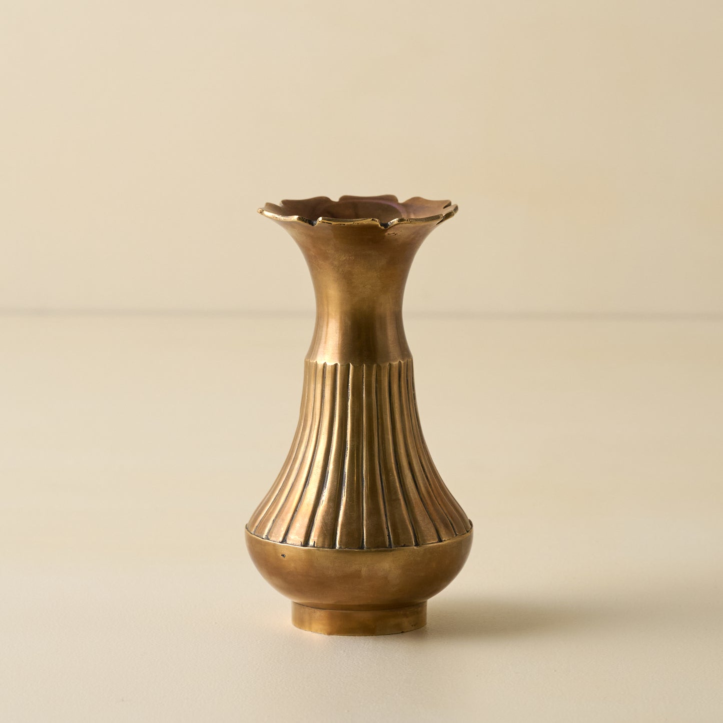Anna Antiqued Solid Brass Vase (small)
