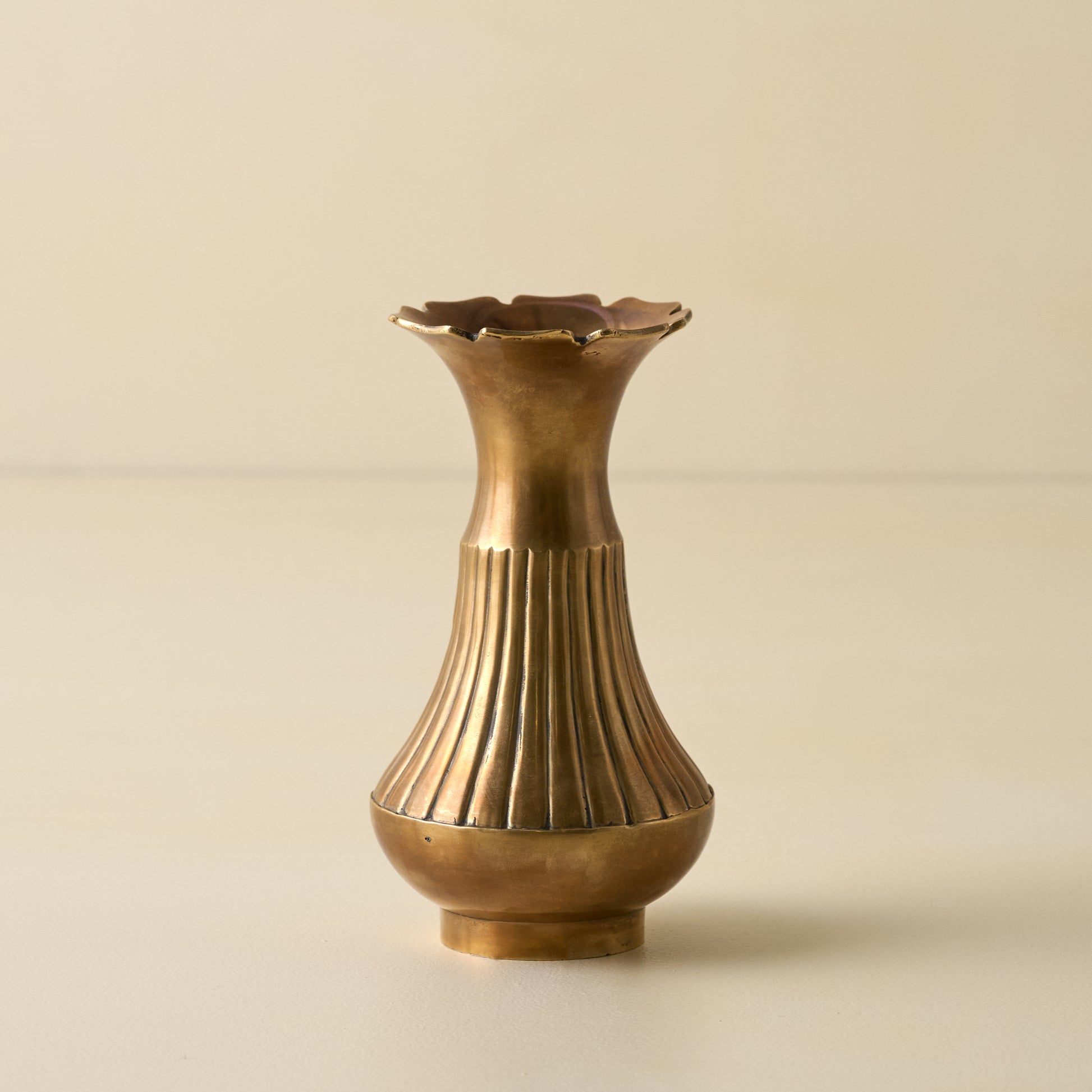 Anna Antiqued Solid Brass Vase (small)