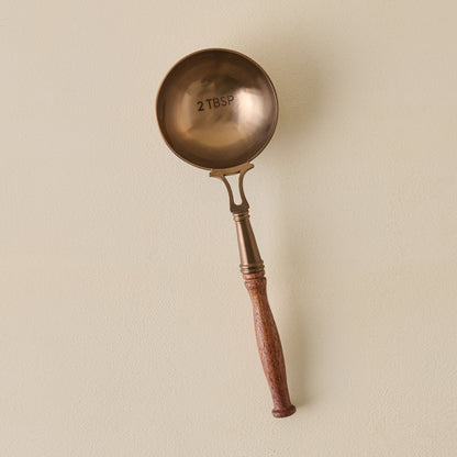 Antique Copper + Wood Coffee Scoop